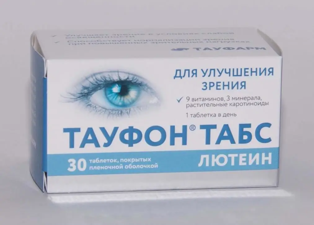 Vitaminas para os olhos em gotas de taufon