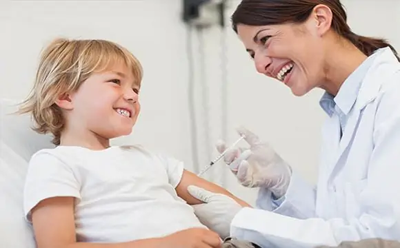 Collecting blood from a child