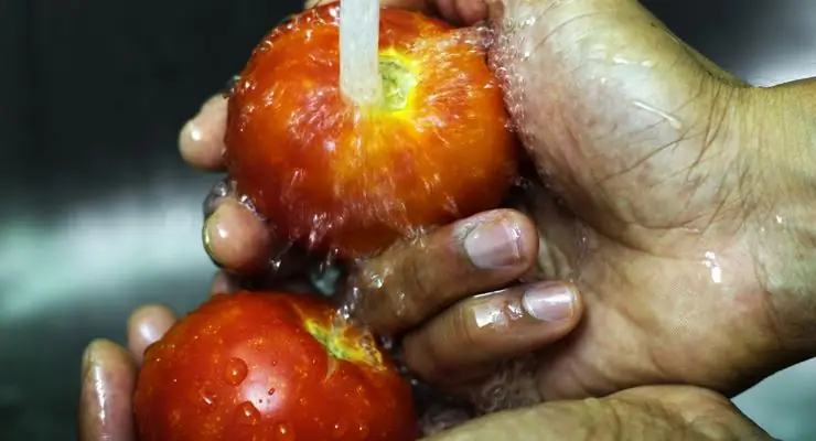 groenten en fruit wassen