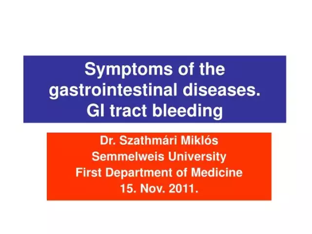 Diseases of the gastrointestinal tract: symptoms, classification