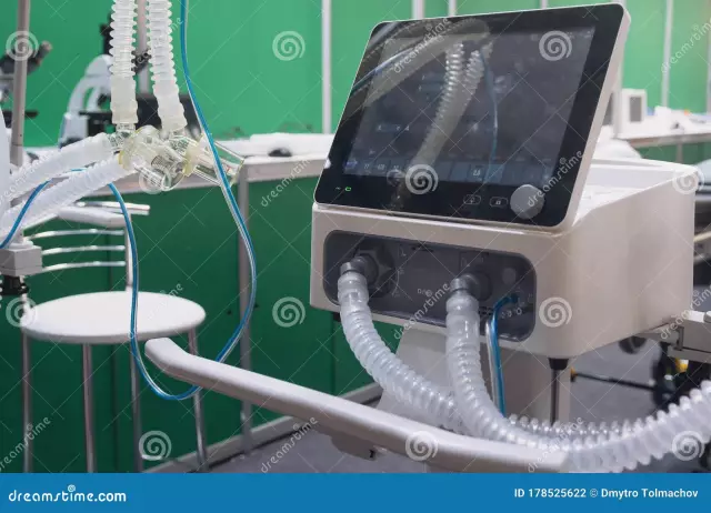 Ventilator. Apparatus for artificial lung ventilation. Medical equipment