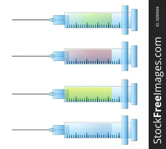 Types of syringes and needles. Medical syringes: device and dimensions